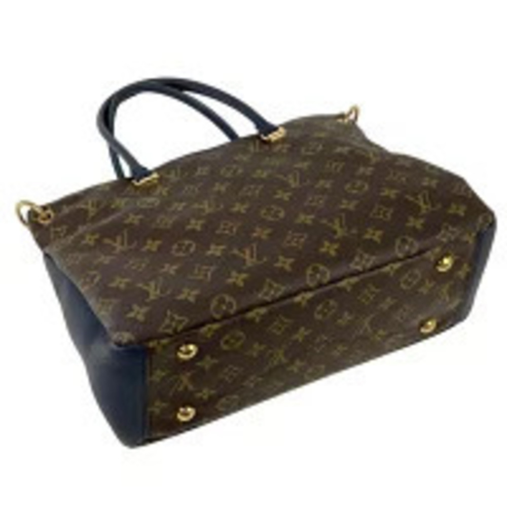 Louis Vuitton Monogram Navy Brown Bag Handbag Blue Blue Shoulder Marine Pallas